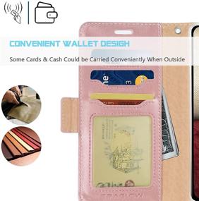 img 3 attached to 📱 ERAGLOW Samsung Galaxy A12 Case - Rose Gold Wallet Flip Cover with Stand, Card-Slots & Tempered Glass Screen Protector