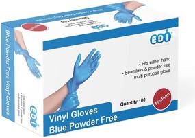 img 3 attached to 🧤 Powder-Free, Latex-Free Blue EDI Vinyl Gloves for Disposable Use