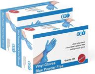 🧤 powder-free, latex-free blue edi vinyl gloves for disposable use logo