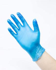 img 2 attached to 🧤 Powder-Free, Latex-Free Blue EDI Vinyl Gloves for Disposable Use