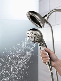 img 1 attached to 🚿 Enhance your Shower Experience with DELTA-FAUCET 58480-KS25-PK H2Okinetic 5 Setting Two-in-One Shower Combo, 2.5 GPM, Black Stainless Steel