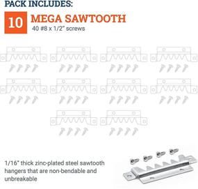 img 1 attached to 🔨 10 Pack of Heavy Duty Sawtooth Hangers - Ideal for Pallets - Strong Sawtooth Picture Hangers with Screws, Supporting up to 250 lbs