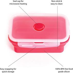 img 2 attached to BPA free airtight plastic lids - Set of 4 small and large collapsible silicone food storage containers for meal prep, cereal, pantry organization - Ideal for kids lunch boxes - Microwave & freezer-friendly