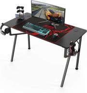 designa gaming desk 47'': k-shaped computer desk with gamer style, mouse pad, cup holder, and more! logo