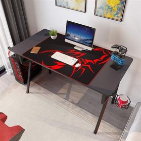 img 3 attached to DESIGNA Gaming Desk 47'': K-Shaped Computer Desk with Gamer Style, Mouse Pad, Cup Holder, and More!