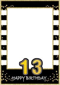 img 3 attached to 📸 Black and Gold 13th Birthday Selfie Photo Booth Frame with Support Cardboard - Upgraded Version for Birthday Party Photo Props