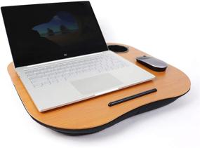 img 3 attached to 📚 Ultimate Comfort Tablet Lap Desk: Cushion Bottomed Lap Desk for Laptop, Tablet, Books & More - Ideal for Bed, Couch, or Car Use