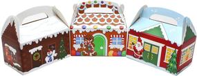 img 3 attached to 24 штуки 3D Картонные коробки для Рождественского дома - идеальны для праздничных рождественских сластей, подарков, подарочков на вечеринках, конфет и печенья - идеальные принадлежности для школьных классов, вечеринок и торжеств.