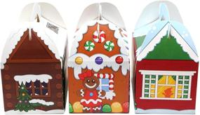 img 1 attached to 24 штуки 3D Картонные коробки для Рождественского дома - идеальны для праздничных рождественских сластей, подарков, подарочков на вечеринках, конфет и печенья - идеальные принадлежности для школьных классов, вечеринок и торжеств.