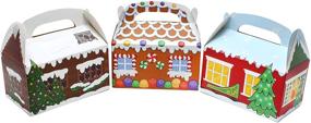 img 2 attached to 24 штуки 3D Картонные коробки для Рождественского дома - идеальны для праздничных рождественских сластей, подарков, подарочков на вечеринках, конфет и печенья - идеальные принадлежности для школьных классов, вечеринок и торжеств.
