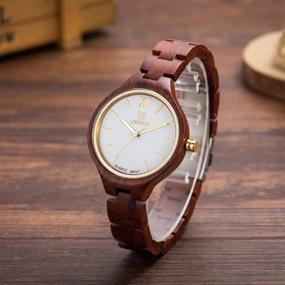 img 2 attached to 🌸 Stylish Women's Wooden Watch: BIOSTON Handmade Vintage Quartz Wristwatch for a Casual & Classic Look