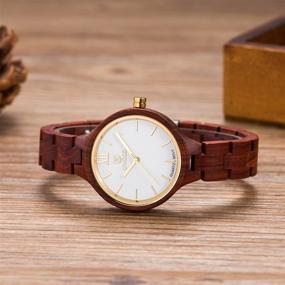 img 3 attached to 🌸 Stylish Women's Wooden Watch: BIOSTON Handmade Vintage Quartz Wristwatch for a Casual & Classic Look
