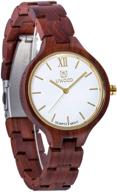🌸 stylish women's wooden watch: bioston handmade vintage quartz wristwatch for a casual & classic look logo