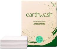 🌊 earthwash ocean breeze laundry sheets - 32 loads | hypoallergenic & plastic-free detergent strips | travel-friendly & biodegradable | easy-dissolve eco-wash | 32 count (pack of 1) logo