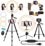 tarion selfie ring light with tripod stand 11 inch led ring light studio lighting kit dimmable usb beauty ring light for phone live stream video portraits photography compatible with iphone &amp logo