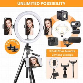 img 3 attached to TARION Selfie Ring Light With Tripod Stand 11 Inch LED Ring Light Studio Lighting Kit Dimmable USB Beauty Ring Light For Phone Live Stream Video Portraits Photography Compatible With IPhone &Amp