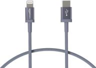 🔌 amazon basics переходник usb-c на lightning с оплеткой из нейлона - сертифицированное зарядное устройство mfi для iphone 11 pro/11 pro max - темно-серый, длиной 6 футов: высококачественное и прочное решение для зарядки. логотип