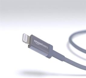 img 2 attached to 🔌 Amazon Basics Переходник USB-C на Lightning с оплеткой из нейлона - сертифицированное зарядное устройство MFi для iPhone 11 Pro/11 Pro Max - темно-серый, длиной 6 футов: высококачественное и прочное решение для зарядки.