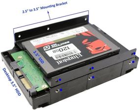 img 1 attached to SNANSHI 2.5 to 3.5 SSD Mounting Bracket: Metal HDD Adapter for PC SSD - Pack of 2
