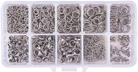 img 4 attached to PandaHall Elite 830 Pcs Jewelry Findings Kit: Stainless Steel 📿 Jump Rings, Lobster Claw Clasps, Extender Chains and more for Jewelry Making