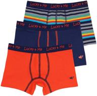 organic cotton boys underwear - lucky & me grayson boxer briefs, tagless, 3 pack logo