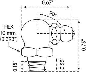 img 1 attached to 🔩 Люмакс LX-3305-10 Золото/Серебро Резьба конусообразная метрическая 6мм x 1мм угол 90 градусов длиной 0,75 дюйма, смазывающий ниппель, 10 штук