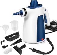 high pressure steam cleaner, portable car carpet upholstery cleaning machine with 9-piece accessories - ideal for home use, couch, floor, bathroom, auto and grout cleaning - handheld steamer+ logo