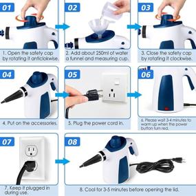 img 1 attached to High Pressure Steam Cleaner, Portable Car Carpet Upholstery Cleaning Machine with 9-Piece Accessories - Ideal for Home Use, Couch, Floor, Bathroom, Auto and Grout Cleaning - Handheld Steamer+