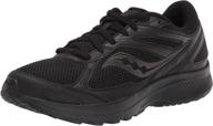saucony cohesion men's running shoes in black and white logo