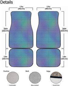 img 3 attached to 🌸 Bohemian Flower Printed Car Floor Mats Set of 4 - Universal Size Carpets for Interior Decoration of Sedans, Vans, SUVs, and Trucks