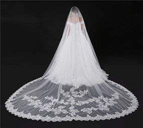 img 2 attached to 💍 Faiokaver Wedding Blusher Sequins Cathedral Veil: Elegant Women's Accessories for Special Occasions