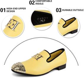 img 1 attached to 👞 Leather Buckle Wedding Loafers by XQWFH