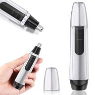 👃 micpang nose hair trimmer - professional ear and nose hair clipper for men and women, painless eyebrow and facial hair trimmer with washable head, battery-operated logo