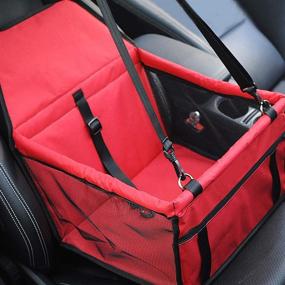 img 2 attached to 🐶 OTOEZ Portable Collapsible Dog Car Seat - Waterproof Travel Carrier with Safety Leash for Small/Medium Pets up to 15 lbs - Front and Rear Booster Seat Basket