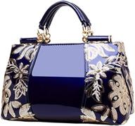👜 fudai embroidered handbags women's designer handbag with top handle and shoulder strap, includes wallet logo