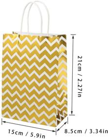 img 3 attached to 24 Pack Gold Paper Christmas Gift Bags XNX - Personalized Party Favor Bags, Recyclable 🎁 Goodie Bags for Birthdays, Weddings, Baby Showers, Shopping - 15 * 21 * 8cm Gold Wave Design