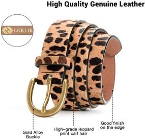 img 3 attached to 🐆 Genuine Leather Belt with Alloy Buckle - Womens Leopard Print Belt for Jeans by LOKLIK