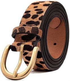 img 4 attached to 🐆 Genuine Leather Belt with Alloy Buckle - Womens Leopard Print Belt for Jeans by LOKLIK
