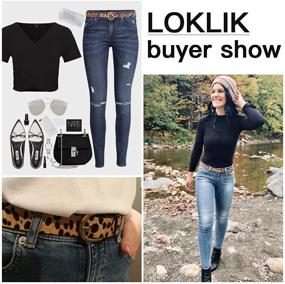 img 1 attached to 🐆 Genuine Leather Belt with Alloy Buckle - Womens Leopard Print Belt for Jeans by LOKLIK