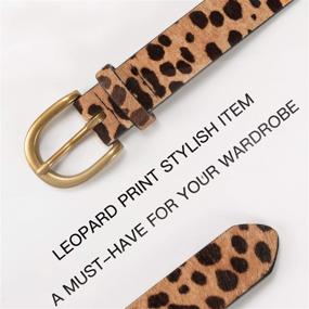 img 2 attached to 🐆👗 Пояс из натуральной кожи с алюминиевой пряжкой - женский пояс со леопардовым принтом для джинс от LOKLIK.