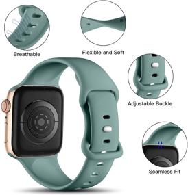 img 2 attached to 📱 Ремешки Nofeda | Совместимы с ремешками для Apple Watch 40мм 44мм 42мм 38мм | Замена силиконового спортивного ремешка для Apple Watch Series 6 5 4 3 SE 2 1 | Женщины Мужчины