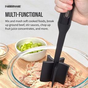 img 2 attached to 🔥 Farberware Professional High-Heat Resistant Nylon Masher Smasher for Ground Meat - Beef, Turkey & More | Hamburger Chopper Utensil (Pack of 1, Black)