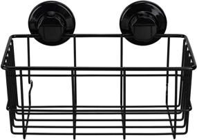 img 1 attached to 🚿 Rustproof Stainless Steel Black Deep Shower Caddy Bath Wall Shelf - iPEGTOP Suction Cup Adhesive for Large Shampoo Shower Gel Holder & Bathroom Storage