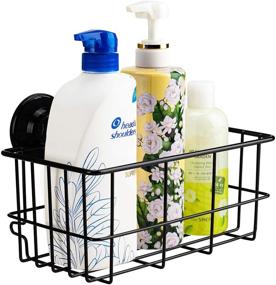 img 3 attached to 🚿 Rustproof Stainless Steel Black Deep Shower Caddy Bath Wall Shelf - iPEGTOP Suction Cup Adhesive for Large Shampoo Shower Gel Holder & Bathroom Storage