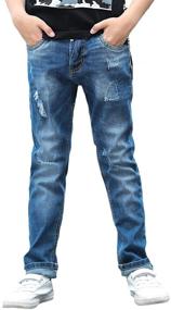 img 2 attached to SWOTGdoby Destroyed Distressed Stretch Trousers Boys' Clothing and Jeans