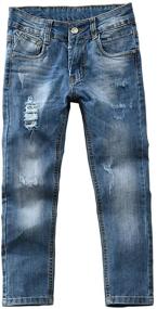 img 4 attached to SWOTGdoby Destroyed Distressed Stretch Trousers Boys' Clothing and Jeans