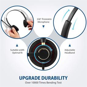 img 1 attached to 🎧 Arama Phone Headset with Mic, Noise Cancelling, Mute Switch - Ideal for Panasonic AT&T ML17929 Vtech Cisco Grandstream Home Office Cordless DECT Phones