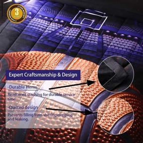 img 1 attached to 🏀 Reversible Microfiber Basketball Comforter for Kids - Btargot Home Store