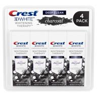 crest charcoal 3d white toothpaste - whitening therapy deep clean with fluoride - invigorating mint - 4.1 oz (pack of 4) logo