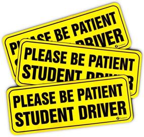 img 3 attached to 🚗 Zone Tech 3-Pack Premium Quality Neon Student Driver Vehicle Bumper Magnet - Please Be Patient Safety Sign Bumper Magnet